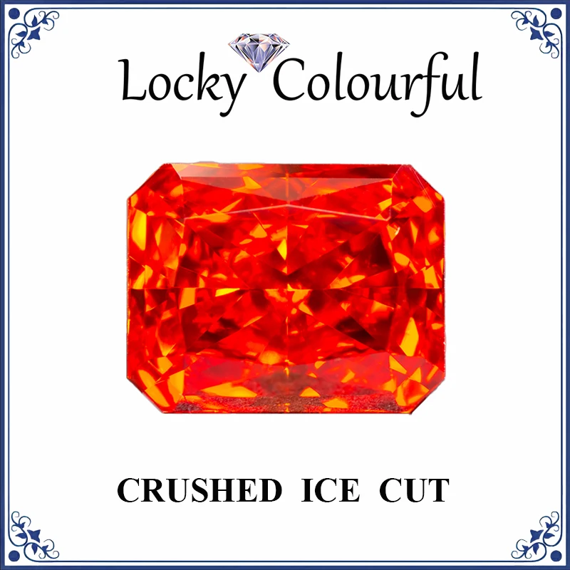 

Cubic Zirconia Crushed Ice Cut Rectangle Shape Red Color Charms Beads for Diy Jewelry Making Pendant Materials No Certificate