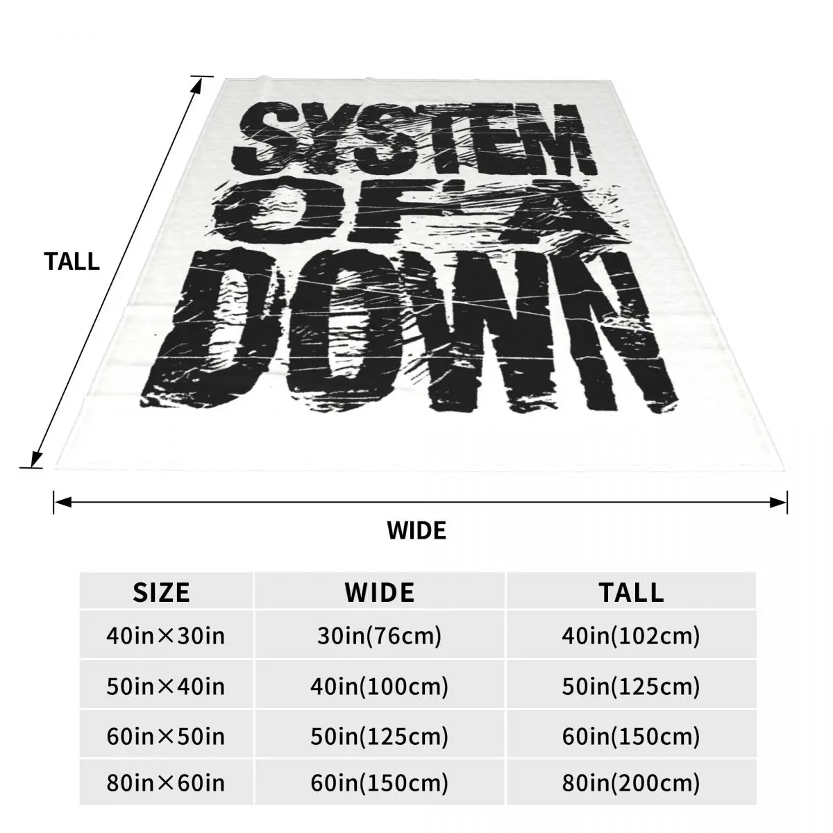 Rock Band System Of A Down Blankets Soft Warm Flannel Throw Blanket Plush for Bed Travel Home Sofa