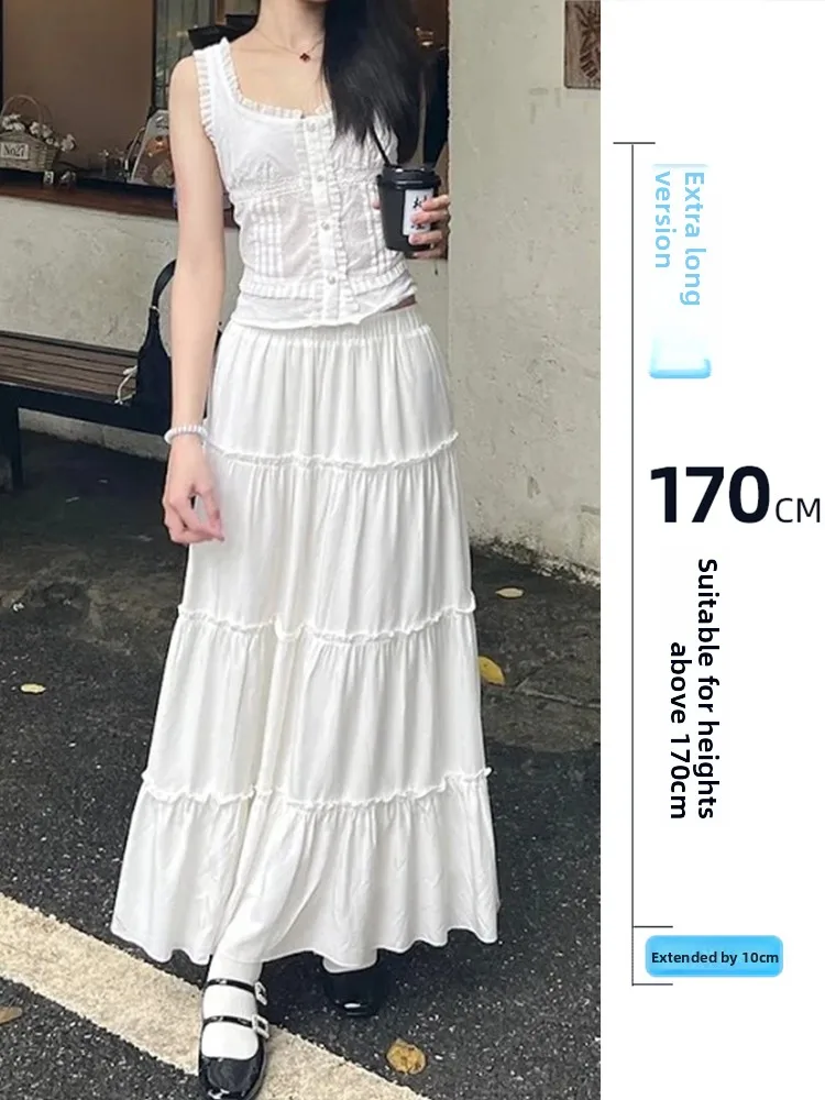 

Удлиненная женская юбка-полусолнце с высокой талией, расклешенная, А-силуэт, осенне-зимняя, с высокой талией, в стиле Wood Grain