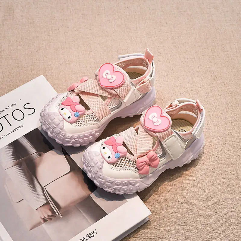 2024 Cinnamoroll Girls Sports Sandals Kawaii Sanrio Anime My Melody Summer Cartoon Cute Children Baotou Sandals Tide Kid Gift