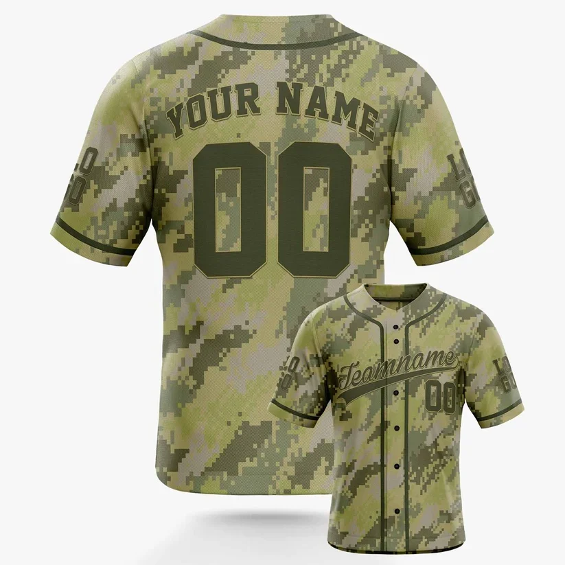 Custom Baseball Jersey Camouflage-Design Your Own 3D Printed Men For Women Shirt Casual Team Shirts