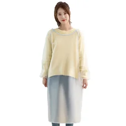 Long-sleeved/ Sleeveless Apron Women's TPU Material Household Waterproof Oil-proof Overalls Can Wipe Hands and Wear Work Clothes