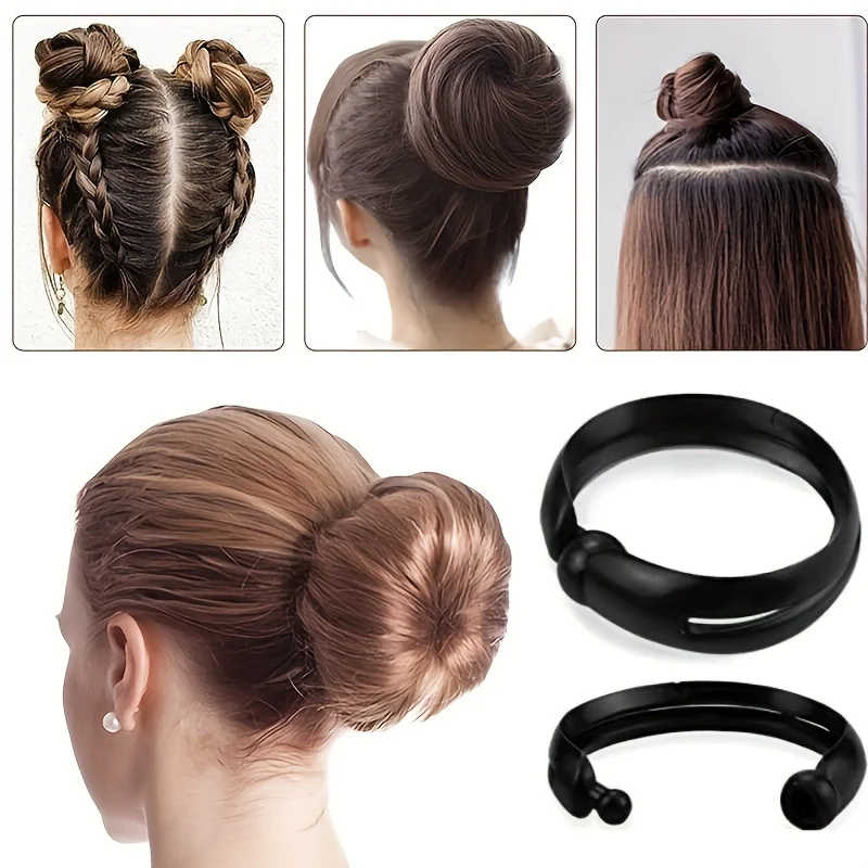 

2Pcs Easy DIY Hair Bun Makers Reusable Stylish Chignon & Ponytail Styling Shapers Portable Lightweight Women Daily Hair Ornaments Simple Operation Hairstyle Tools Versatile Fashion Hair Accessories Suitable For Casual Outings, Dates