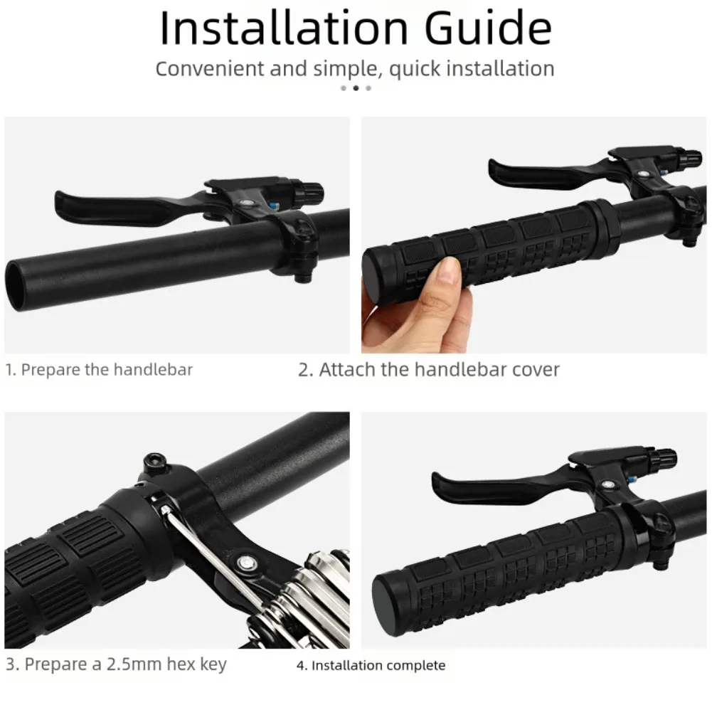 

Waterproof Lightweight Lock-On Bike Grips - Aluminum Alloy Single-Side Locking Rubber Handlebar Grips Cycling Accessories
