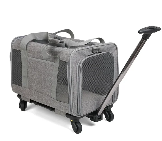 Large Capacity Foldable Cat and Dog Travel Bag New Breathable One Shoulder Crossbody Design Portable Pull Rod Case for Outings