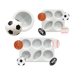 Football Tennis Rugby Basketball Silicone Sugarcraft Mold Cupcake Baking Mold Fondant Cake Decorating Tools