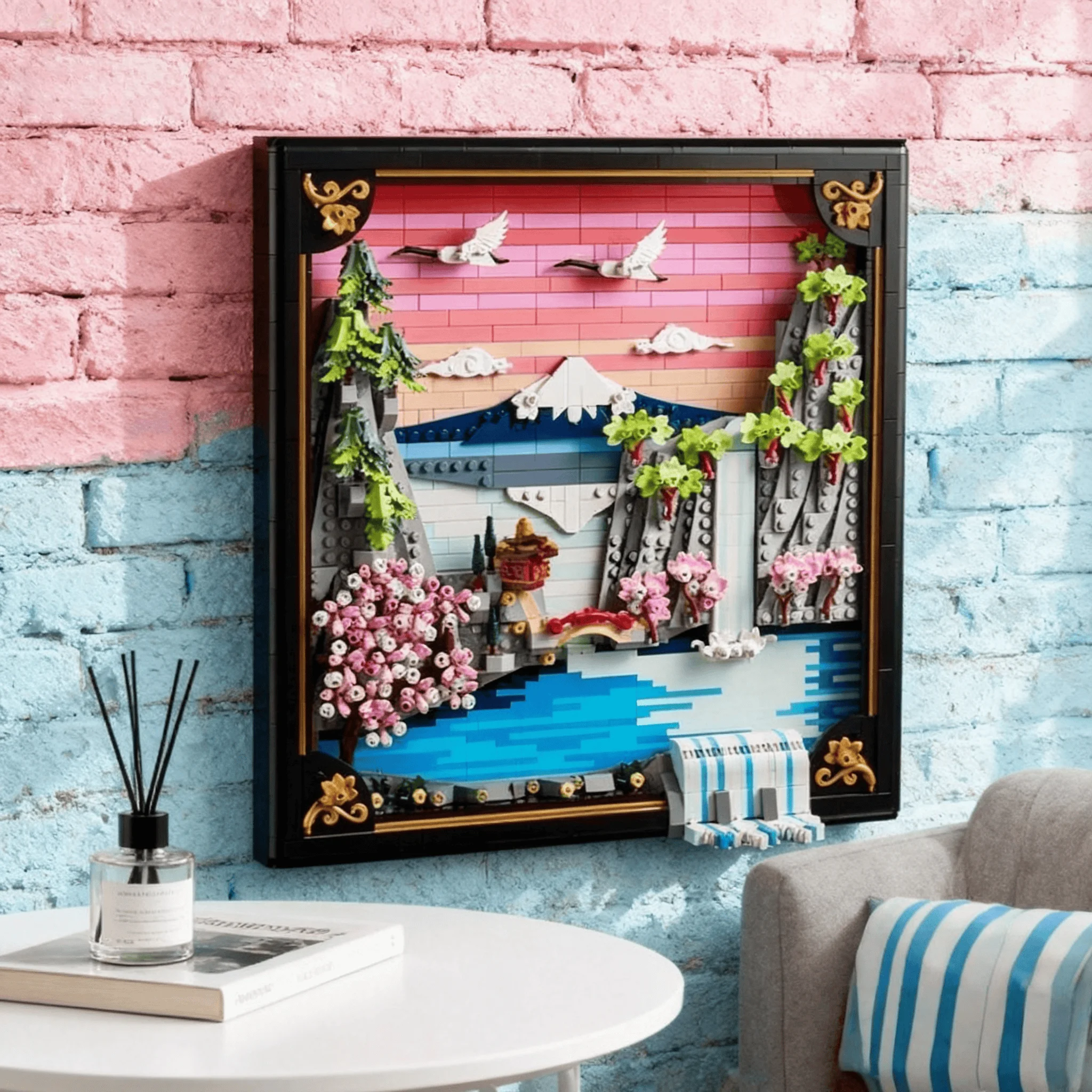 

MOC home decoration cherry blossom landscape brick building blocks compatible with 1892pcs pixelated model 2026 new adult gift