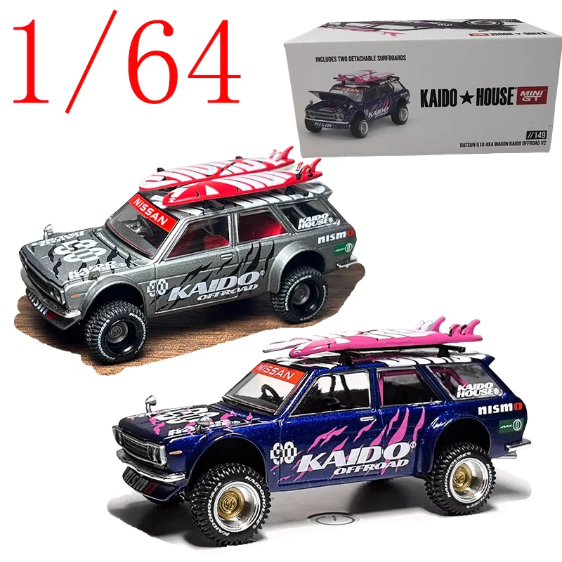 

KAIDO House Diecast 1/64 Scale Datsun 510 Wagon Sports Car Model Alloy Datsun Wagon Racing Car Model Static Collection Ornament