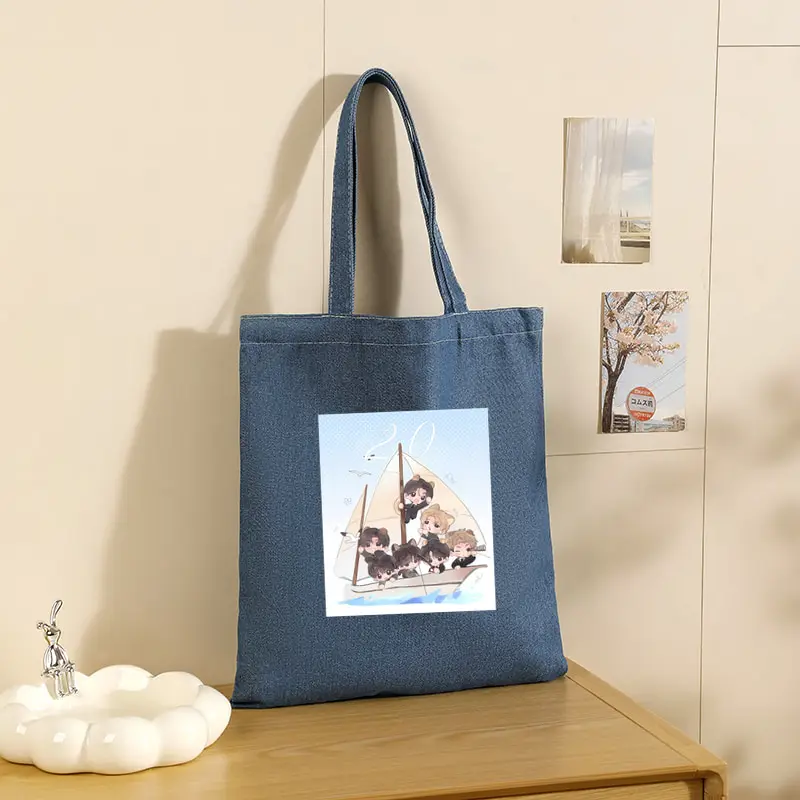 Kpop Fan Gift  Arirang World Tour 2026 Women's Denim Tote Bag Large Capacity Shoulder Bag for Beach Outing Casual Travel Fashion