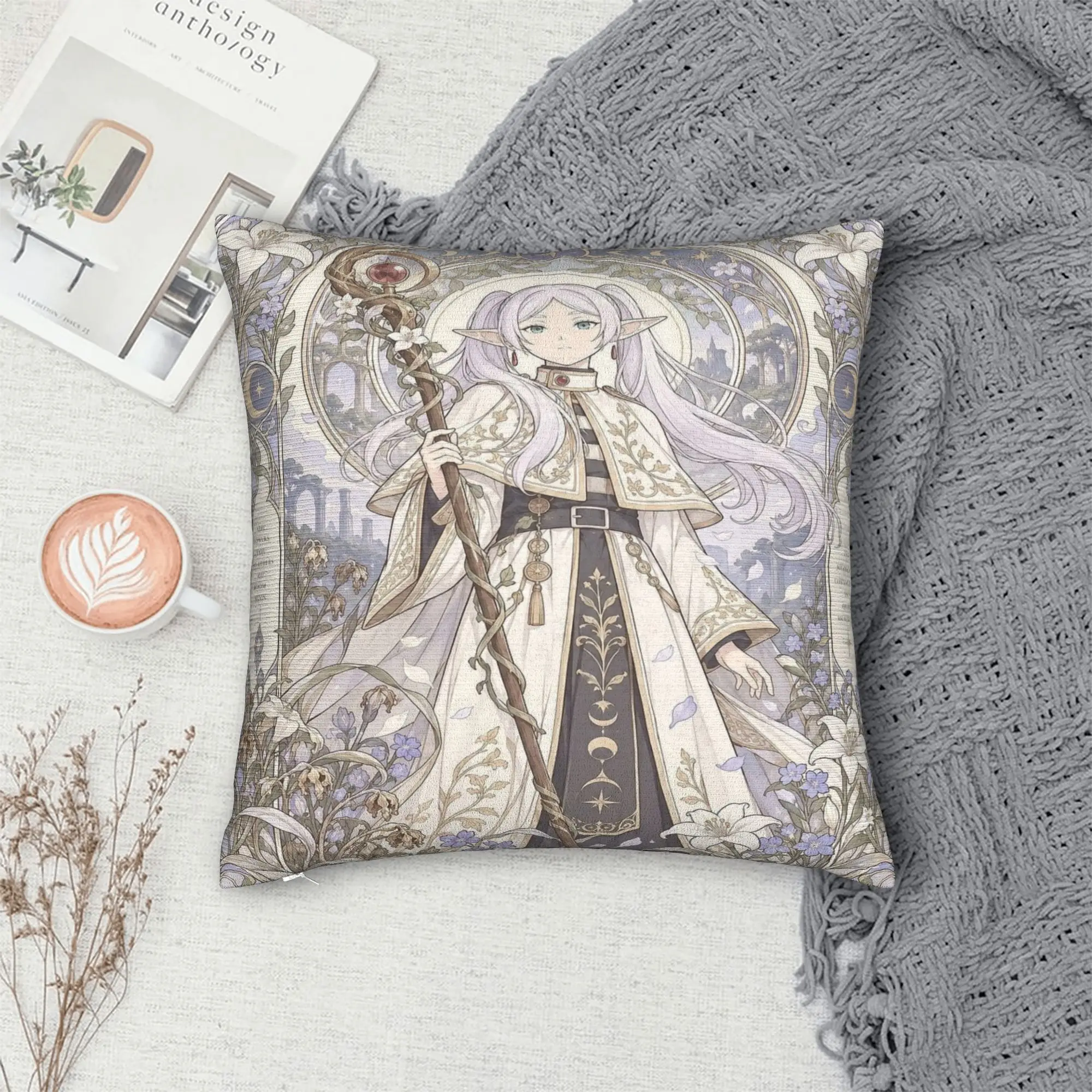 Frieren Beyond Journeys Pillow Case  Soft Pillow Cover For Wedding Party Home Decor Funny Pillowcases