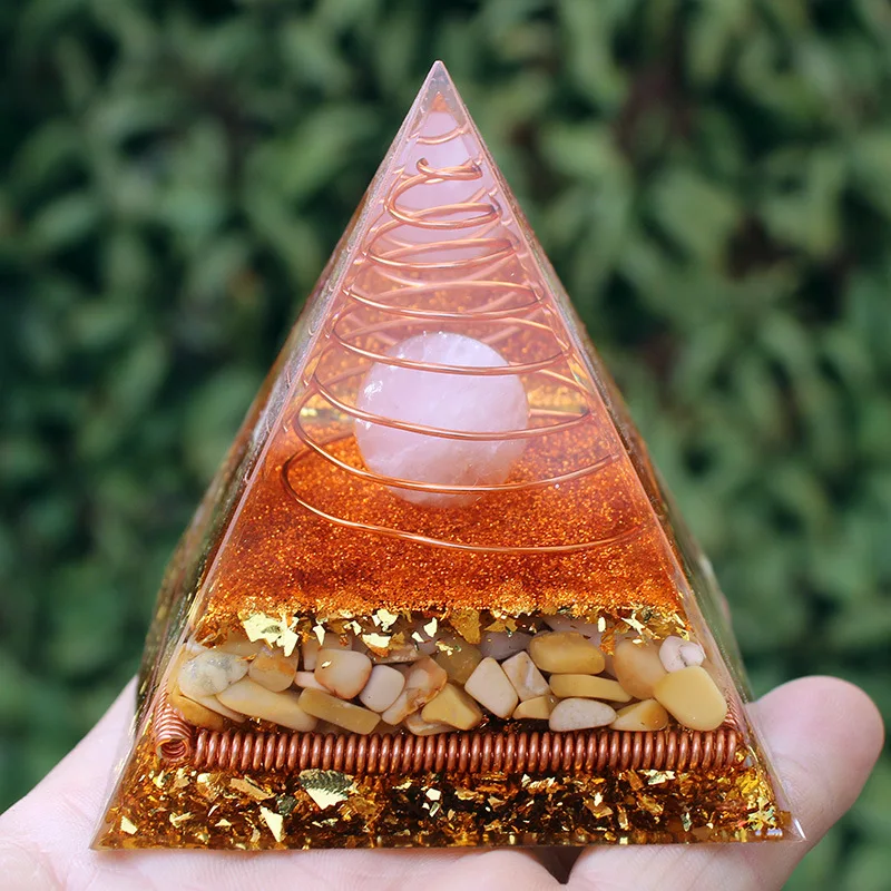 Large Orgonite Pyramid Orgone Tree Of Life 8CM Energy Generator For Living Room