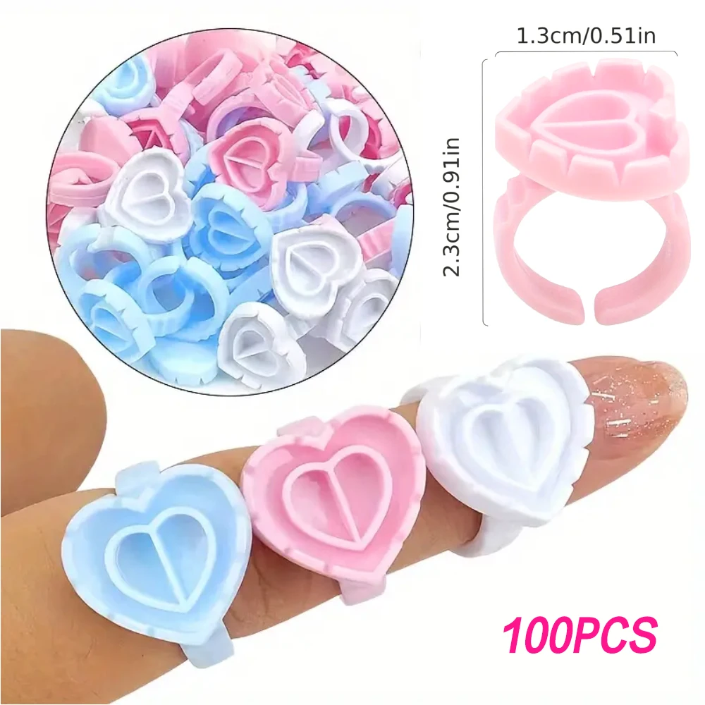 100PCS Smart Glue Rings for Eyelash Extensions - Lash Glue Holder Cups