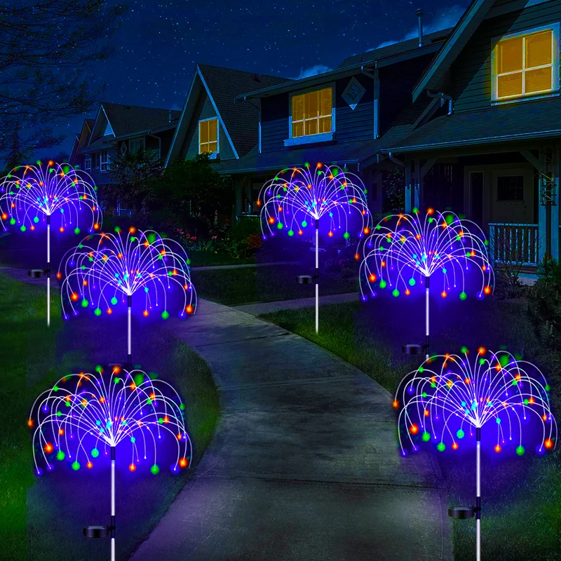 LED Solar Firework Lamp Outdoor Garden Decor Pathway Fairy Lights Waterproof Christmas Yard Balcony Patio Lawn Solar Light