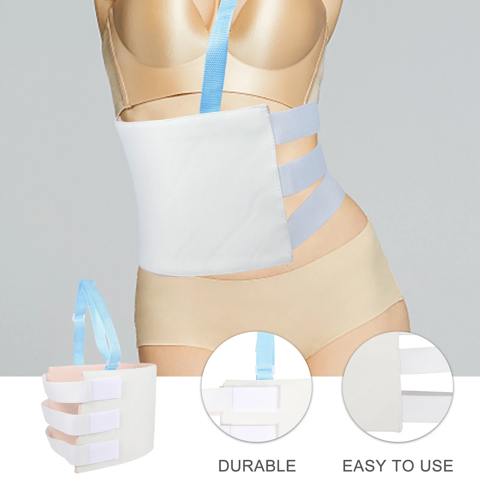 

Chest Rib Support Brace for Fractured Rib Pain Relief Adjustable Strap Fixation Bandage Comfortable Slight Elastic Fabric
