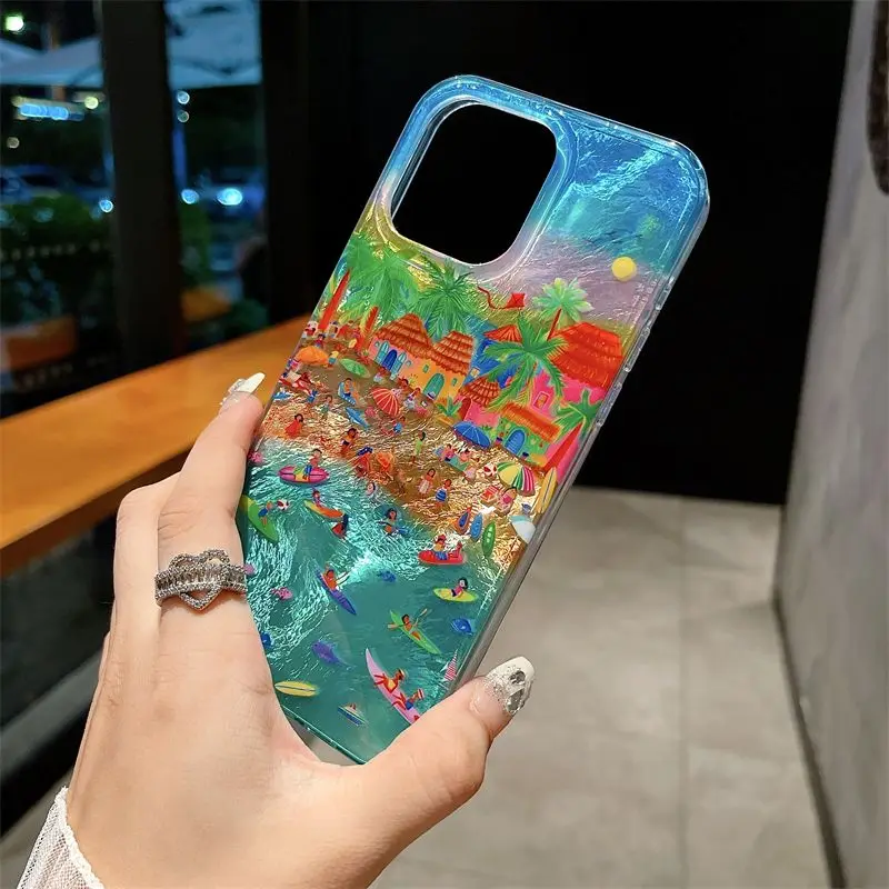 Summer Style Vacation Beach Venice Phone Case For iPhone 15 17 Pro Max 11 12 13 14 15 16 Pro Mini XS XR 7 8 Plus Air Y2K Cover