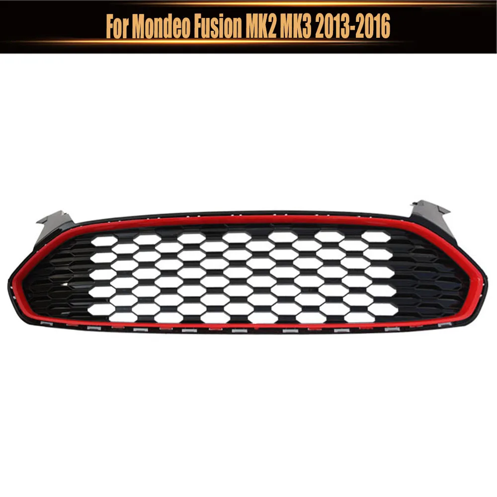 

For Mondeo Fusion MK2 MK3 2013-2016 Front Bumper Grilles Front Grill Mesh Honey-comb Style Modified For Mondeo Racing Grills