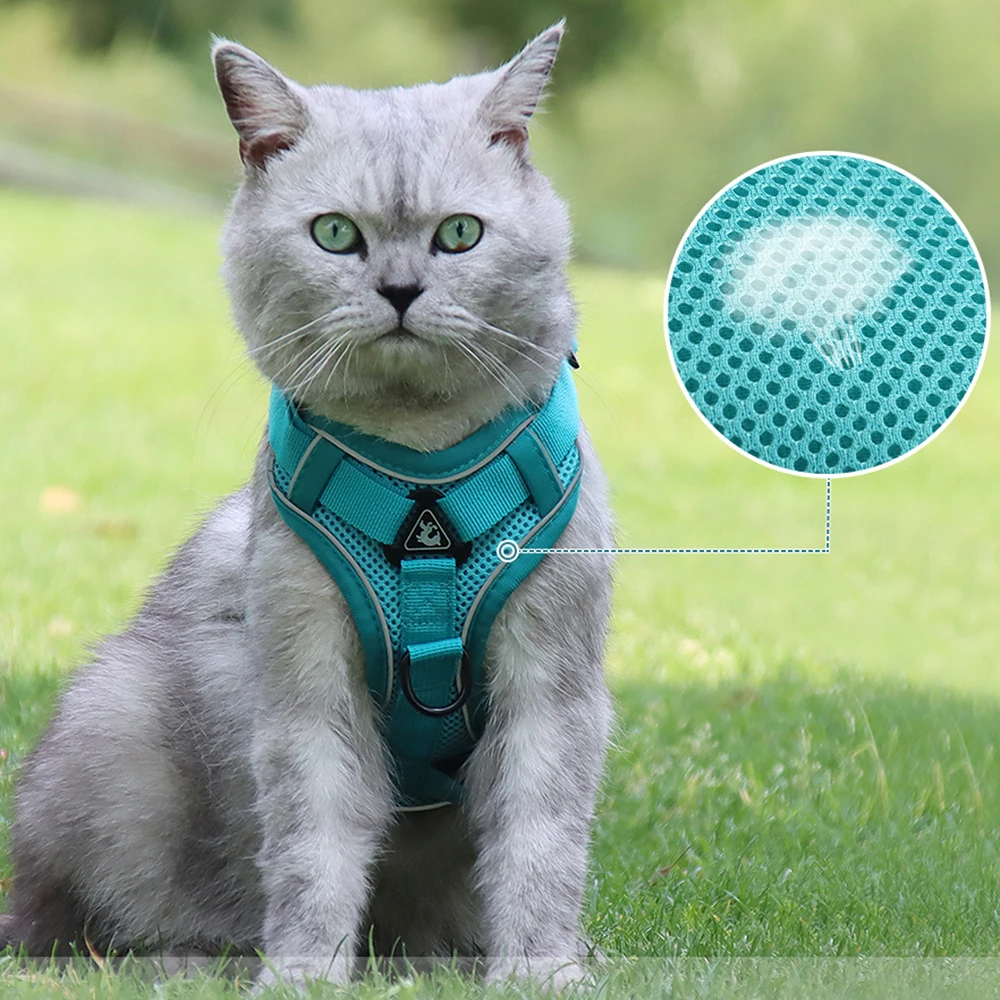 Cat Harness With 1.5m Traction Leash For Small Medium Dog No Pull Breathable Reflective Adjustable Puppy Saddle Pet Supplies