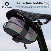 WEST BIKING Reflective Bicycle Saddle Bag 0.4L Mini Lightweight Cycling Tool Bag MTB Road Bike Warning Tail Bag Bike Accessories