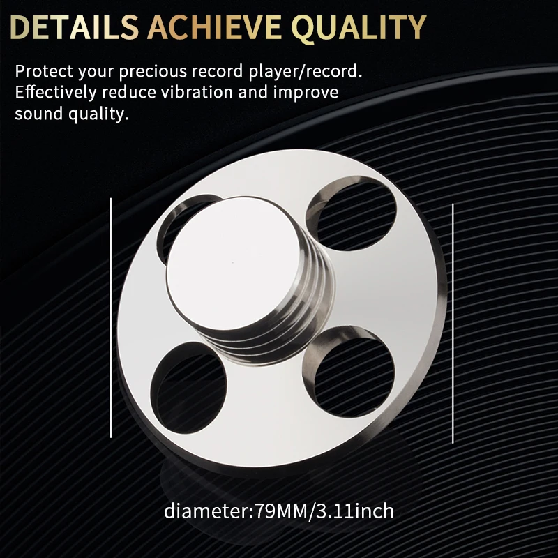 Vinyl Turntable Disc Record Stabilizer - Heavy-Duty Clamp Vibration Balanced, LP Disc Stabilization, and Enhanced Sound Quality