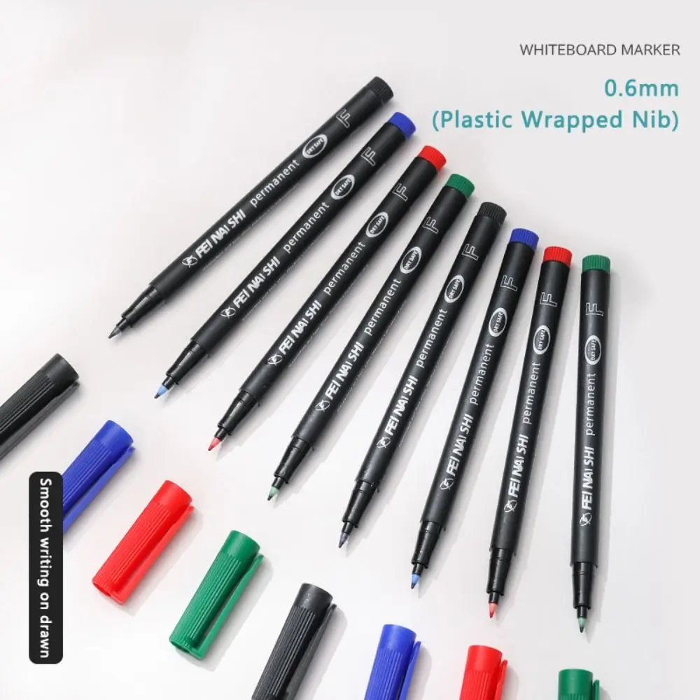 4 Colors Permanent Marker Pen Oil Based 0.6mm Nib Writing Pen Quick Dry Waterproof Oil Based Marker