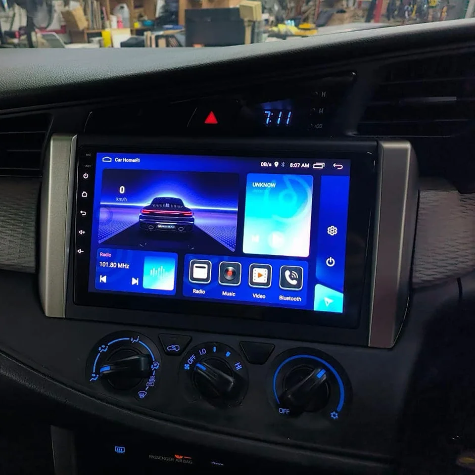9'' QLED 8Core 8G Ram Android 14 Car Radio Stereo Tape Recorder For Toyota innova 2015 - 2022 Auto Multimedia Video Audio Player