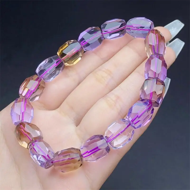 Natural Freeform Ametrine Bracelet Colorful Gemstone Bead Strings Fashion Beautifully Jewelry 1PCS