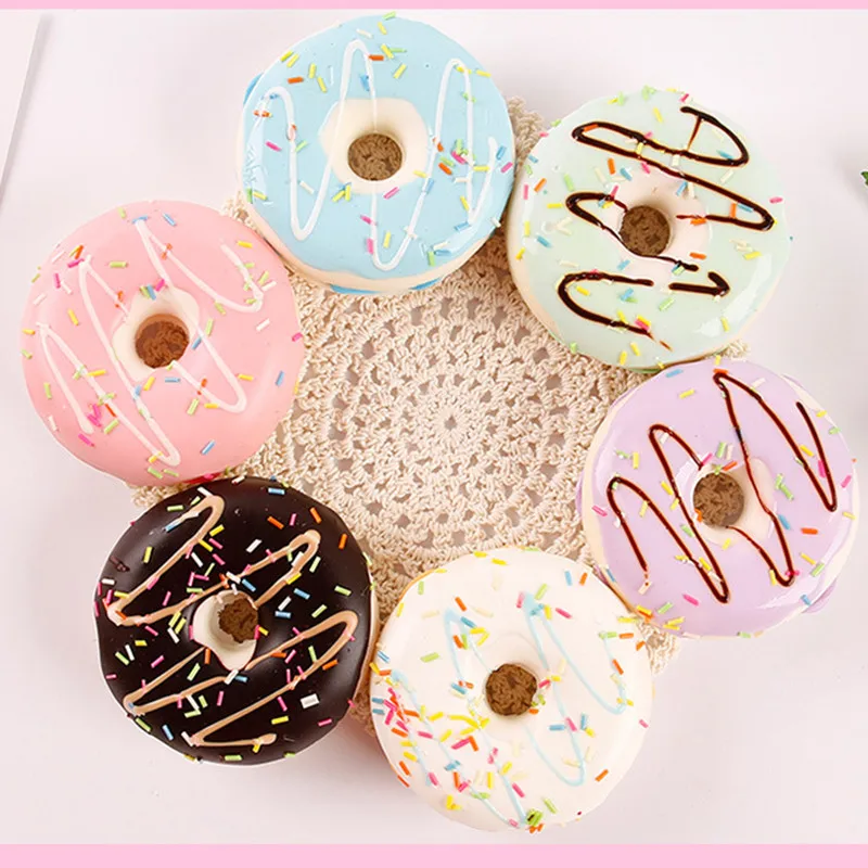 1Pc Artificial Bread Simulation Donut Fake Cake Model Baking Shop Display Props Ornament Baby Shower Wedding Party Dessert Decor