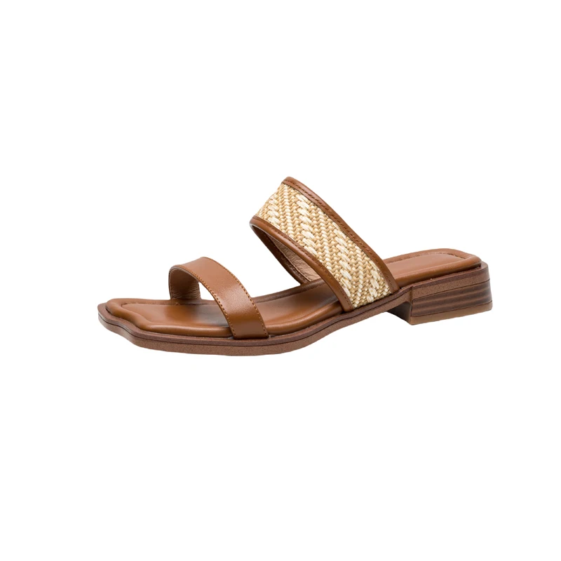 Handmade Genuine Leather womens summer slippers size 5-10 Retro women sandals