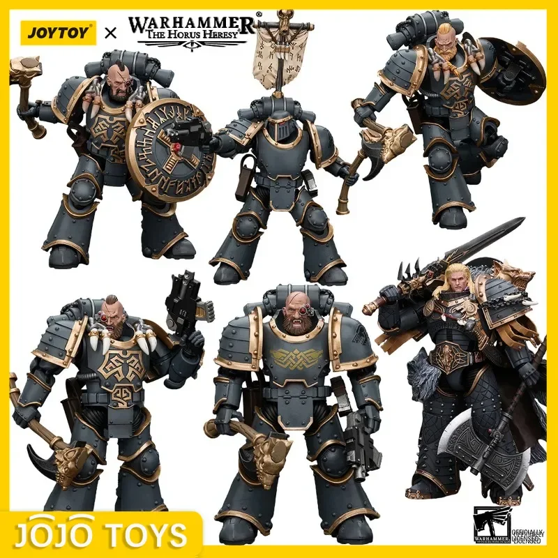 JOYTOY Warhammer The Horus Heresy 6pcs Action Figure Space Wolves Leman Russ and Grey Slayer Pack Anime Model Collection Toys