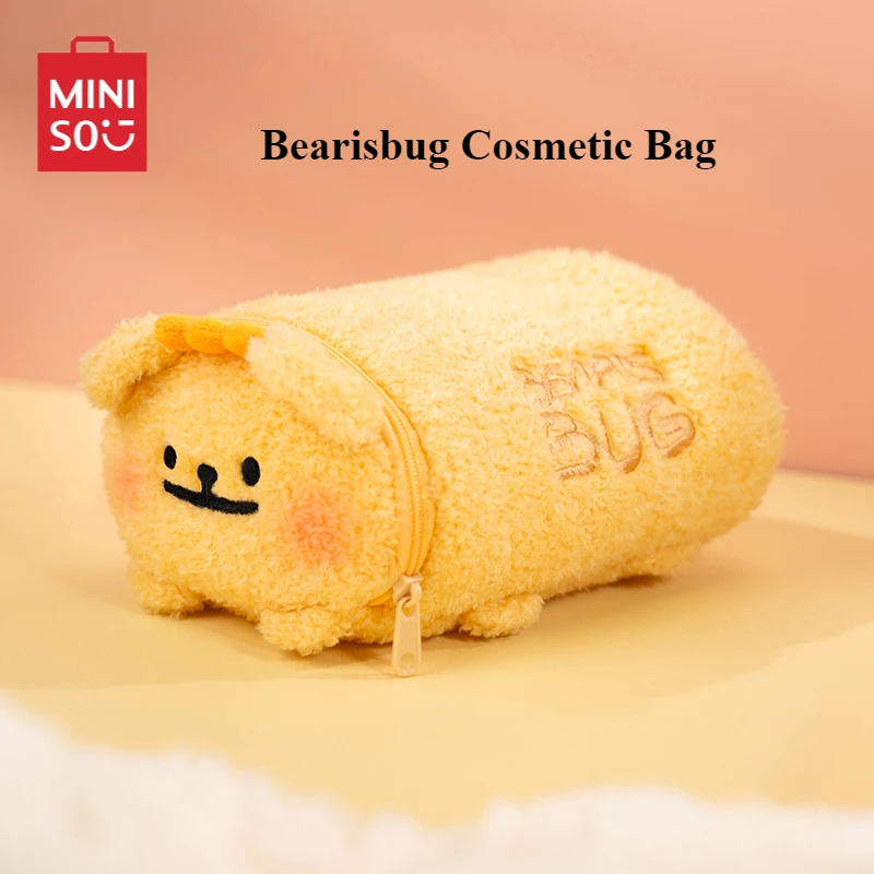 Miniso Bearisbug Cosmetic Bag Portable Large Capacity Storage Pencil  Travel Cute Cartoon Children's Toy Birthday Gift Kawaii