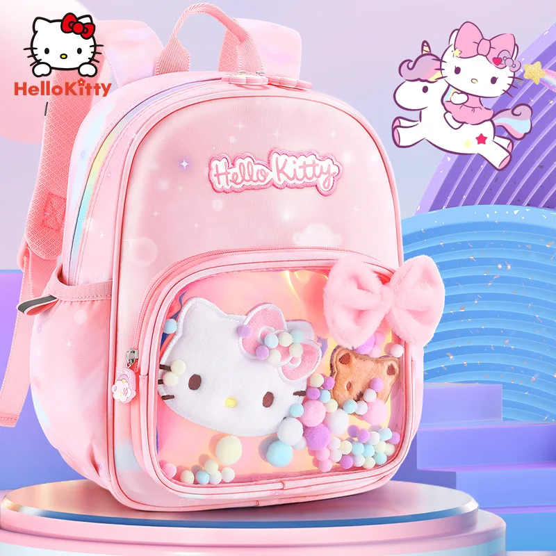 Sanrio New Hello Kitty Student Schoolbag Cute Cartoon Casual Children Large Capacity Backpack