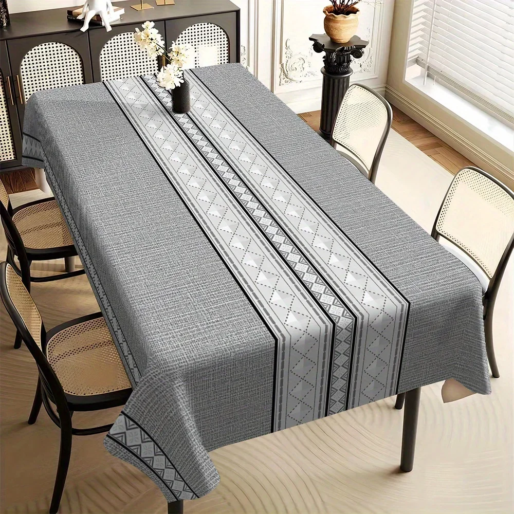 - 1pc High-grade Track Patterned Tablecloth with Simple European Style Design - Square Tableclothzyc