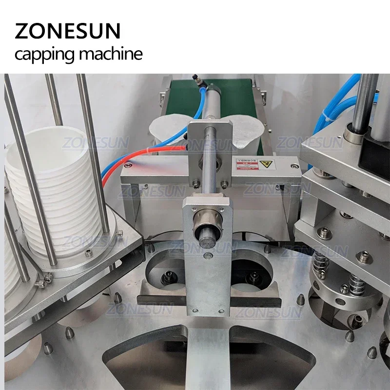 ZONESUN Автоматическая машина для наполнения желе, йогурта, мороженого, сока, сахара, меда, спирта, геля, роторной чашки, машина для укупорки дисков