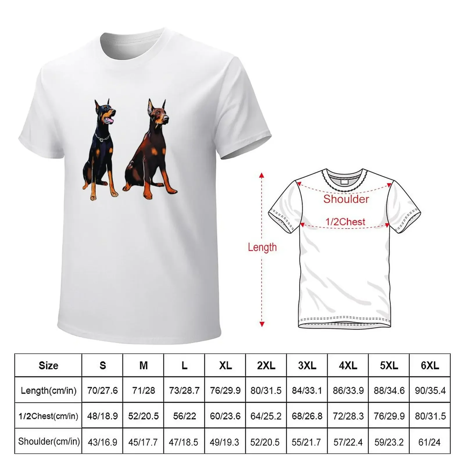 Dobermanns black and brown sitting silhouettes T-Shirt blacks new edition men graphic t shirts