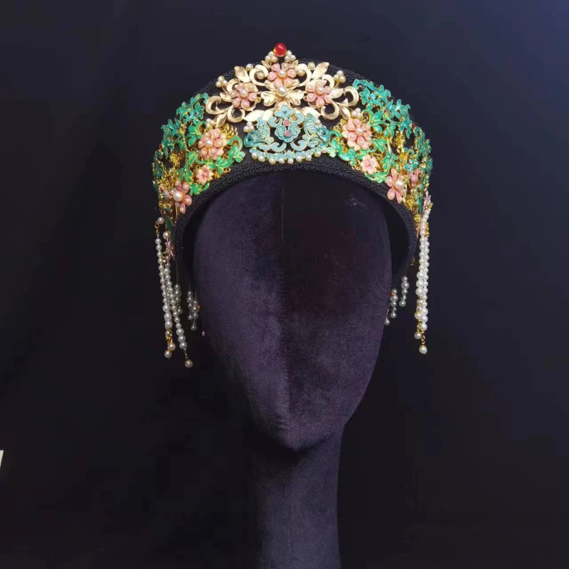 Hair Accessories Women's Ethnic Style Retro Handmade Headdress Hat Photography Studio Props Chinese Court Crown ExquisiteFashion