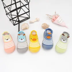 Non-slip Toddler Shoes Cute Cartoon Floor Shoes with Rubber Soles Comfortable Casual Breathable Newborn Baby Boys Girls Shoes