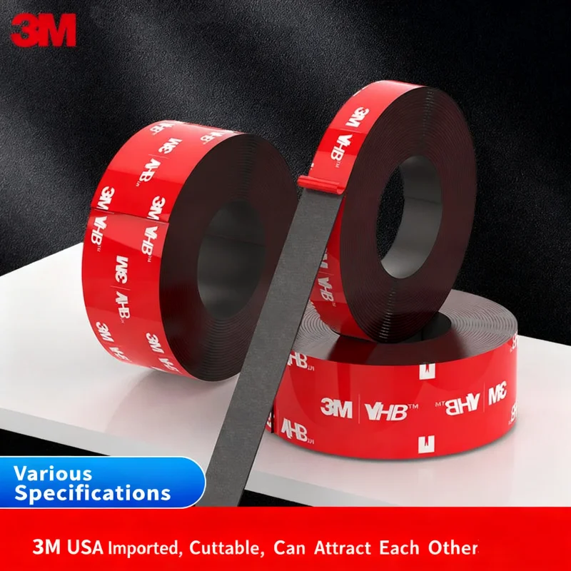 3M Magnetic Strong Adhesive Tape 1m 3m Blackboard Teaching AIDS Double-Sided Tape Waterproof Self-adhesion Soft Magnet Adhesive
