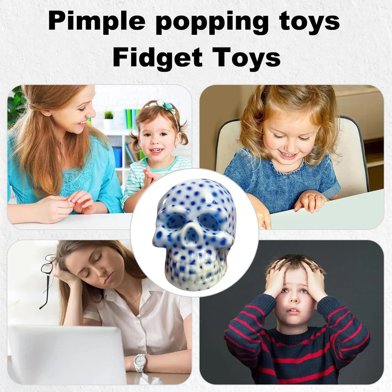 Zit Popping jouet crâne bouton Popping jouets pour adultes outils apaisants nouveauté Gadgets pour hommes femmes enfants Halloween étude stimulation