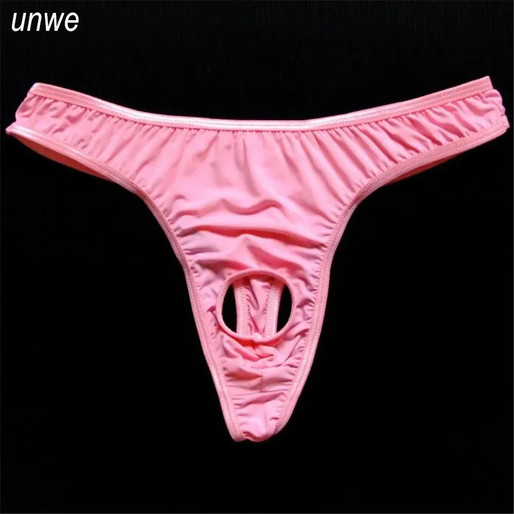 UNWE ماركة رجل ثونغ الجوف خارج الجبهة ثقب مفتوح Crotchless الذكور G-سلاسل مثير مثلي الجنس القضيب طنجة الجنس ارتداء