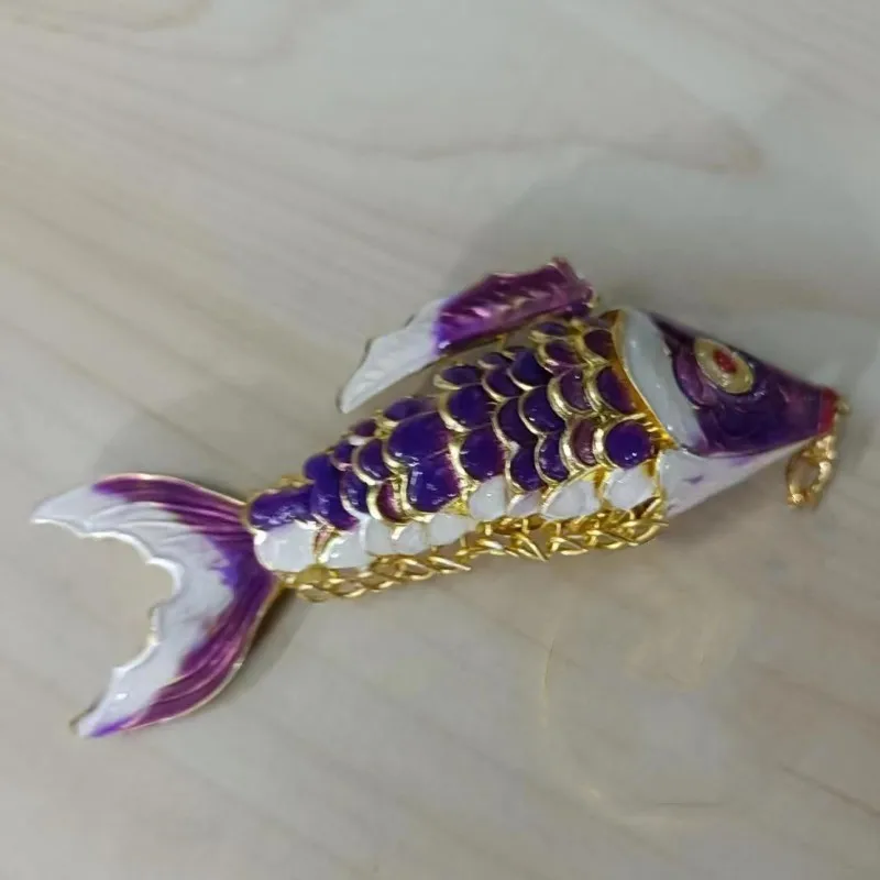Enamel Lucky Large 3.54 inch Koi Fish Charms, DIY Jewelry Accessories, Vivid Swing Cloisonne Hanging Decor, Goldfish Pendants view 6