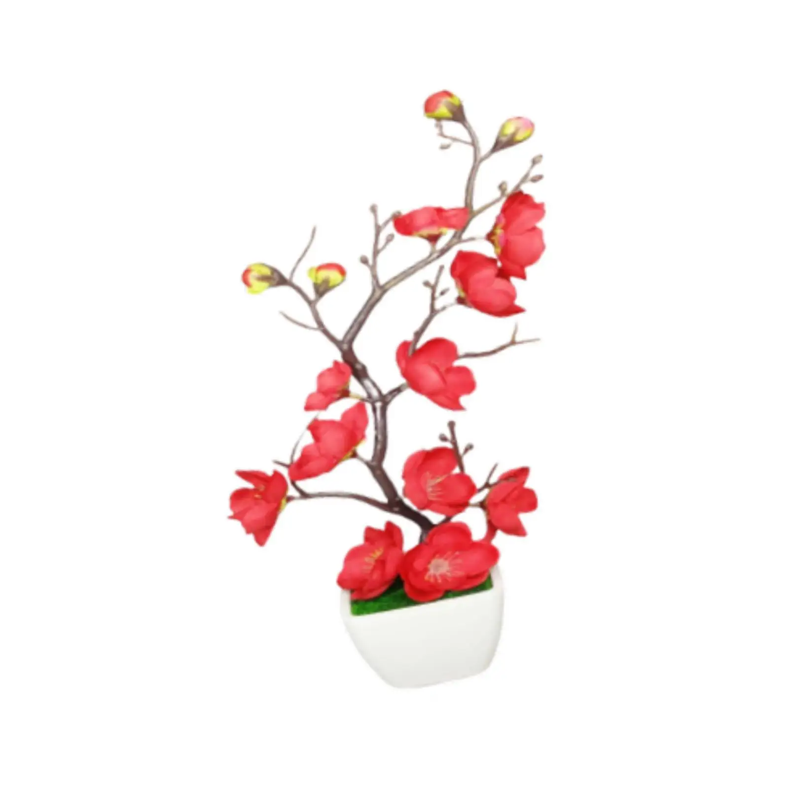 Artificial Flower Garlands Plum Blossom Fake Plant Mini Vase Set for Party Home Decoration DIY Wedding