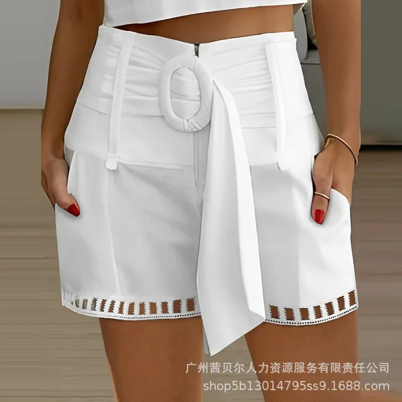 

2023 Fashion Lace Panel Casual Shorts for Women