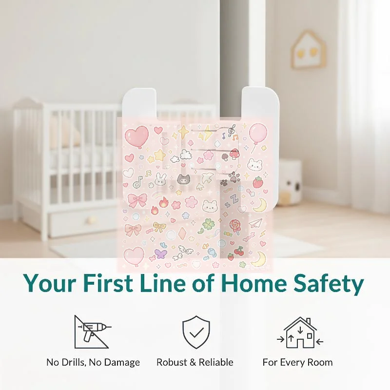 1/5 PCS Universal Fridge Door Lock No Drill Adhesive Child Safety Design Keeps Toddlers Pets From Opening Fridge