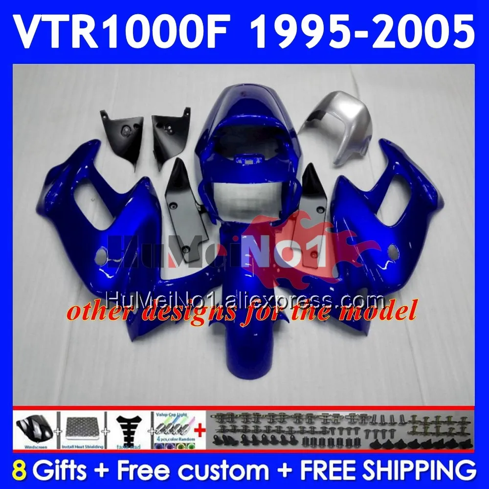 SuperHawk For HONDA VTR1000F 95 96 97 98 99 00 66No.18 VTR1000 F Red blue VTR 1000 F 1000F 2001 2002 2003 2004 2005 Fairing