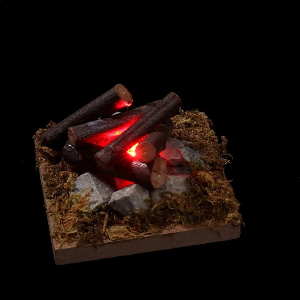 Modèle de scène de villa à l'échelle 1:12 pour maison de poupée, décoration de jardin féerique, micro-paysage, miniatures de feu de camp