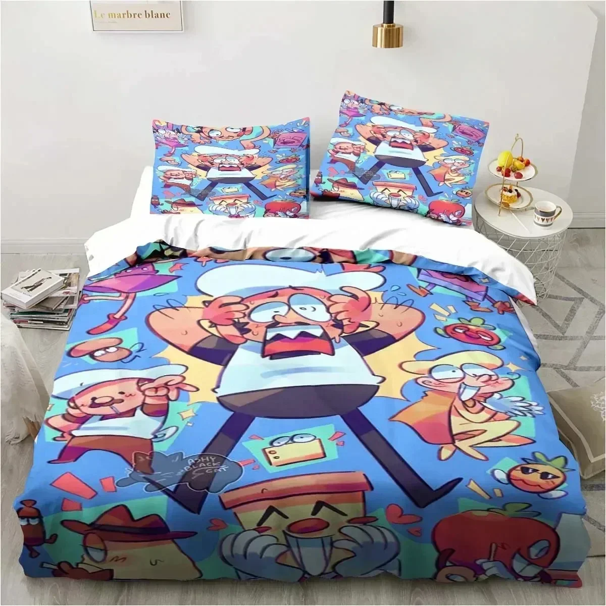 

Pizza Tower Classic Pixel Style Game Bedding Set Printed With Pillowcase Bed Duvet Cover Soft Queen King Size Bedclothes Home