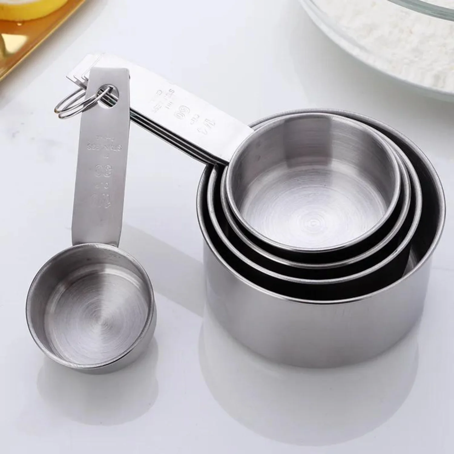 Stainless Steel Measuring Cups & Spoons Set - Accurate Measurements, Versatile for Ingredients, Essential Kitchen Gadgets - Dura