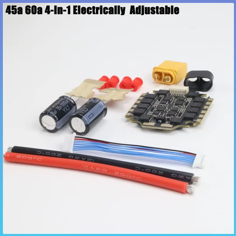 

45a 60a 4-в-1 электрически регулируемый Blheli_s Dshot600 2-6s подходит для компонентов «сделай сам» четырехосевой радиоуправляемой игрушки F405