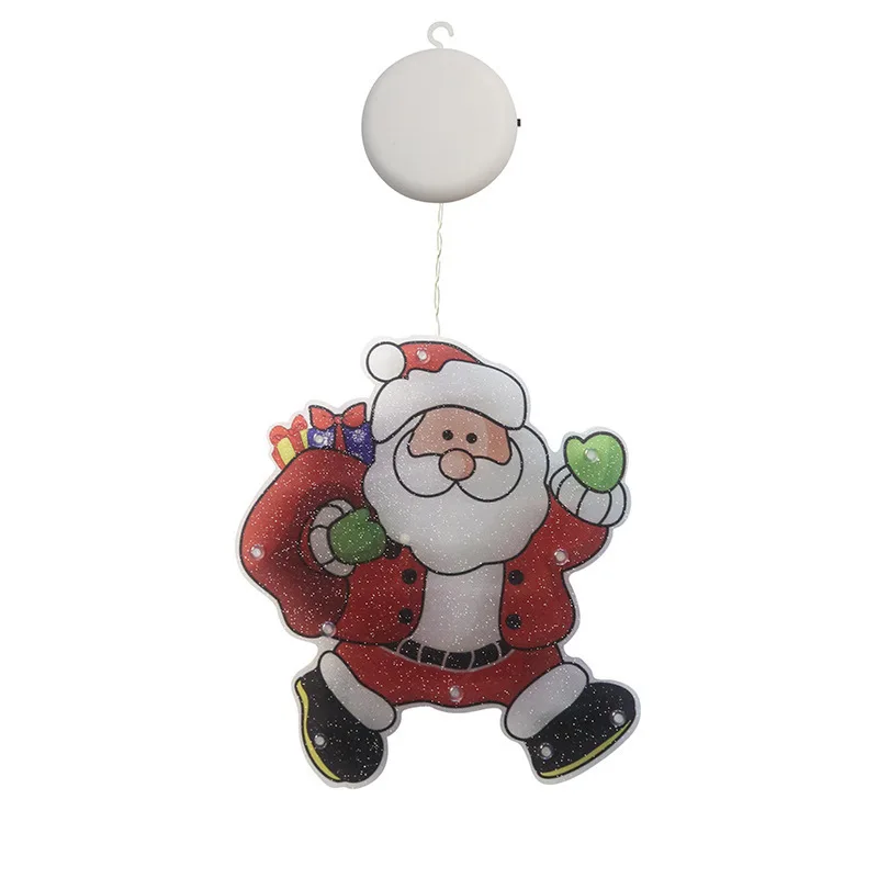 New Christmas Light Led Santa Claus Snowman Reindeer Decoration Battery Operated Garland for Home Window 2024 New Year Sale