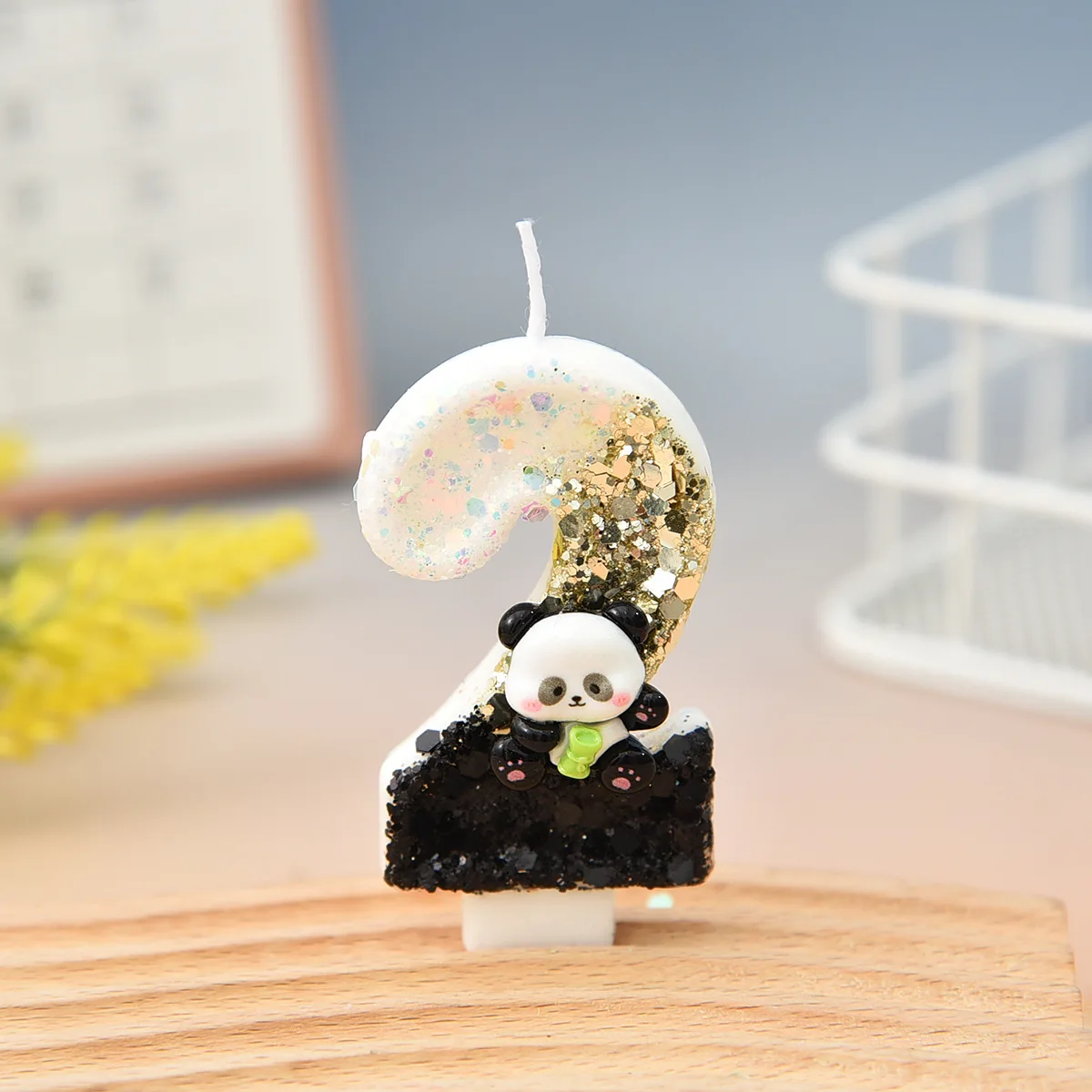 Black and white Panda Birthday candle Number Candle  Cake Internet Celebrity Insert Party  Atmosphere Wedding Confession Cute